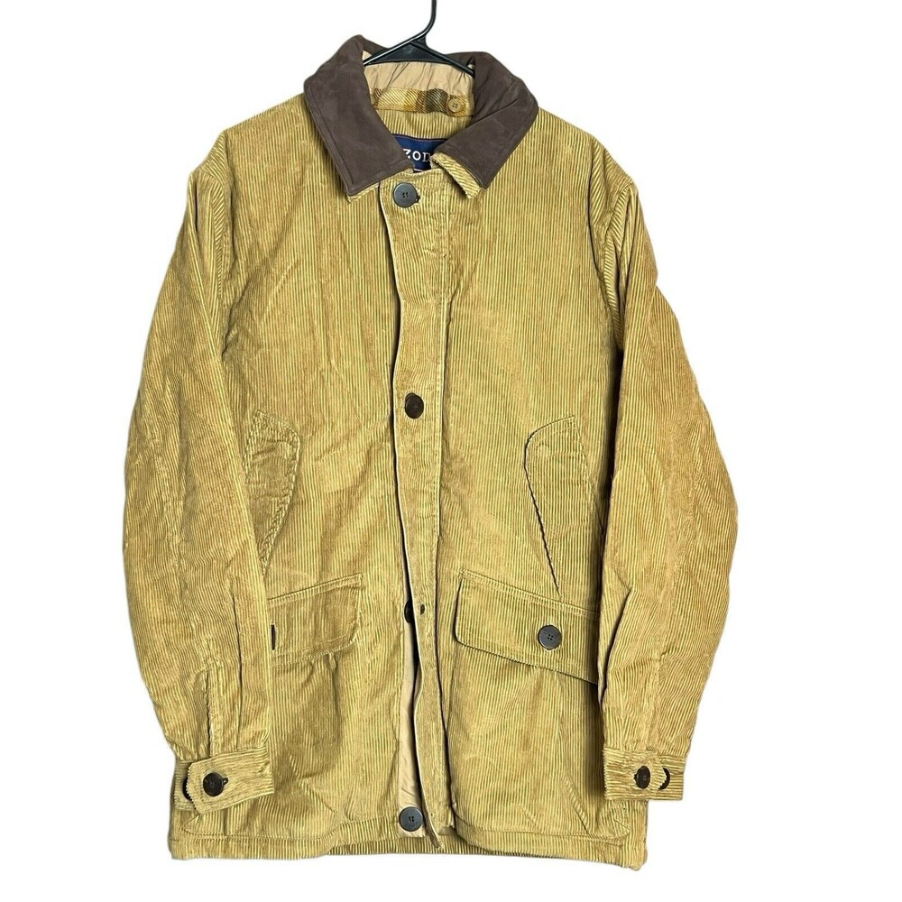 Vintage Corduroy Chore Barn Jacket Mens Plaid Lined‎ Heavyweight Denim Med IZOD
